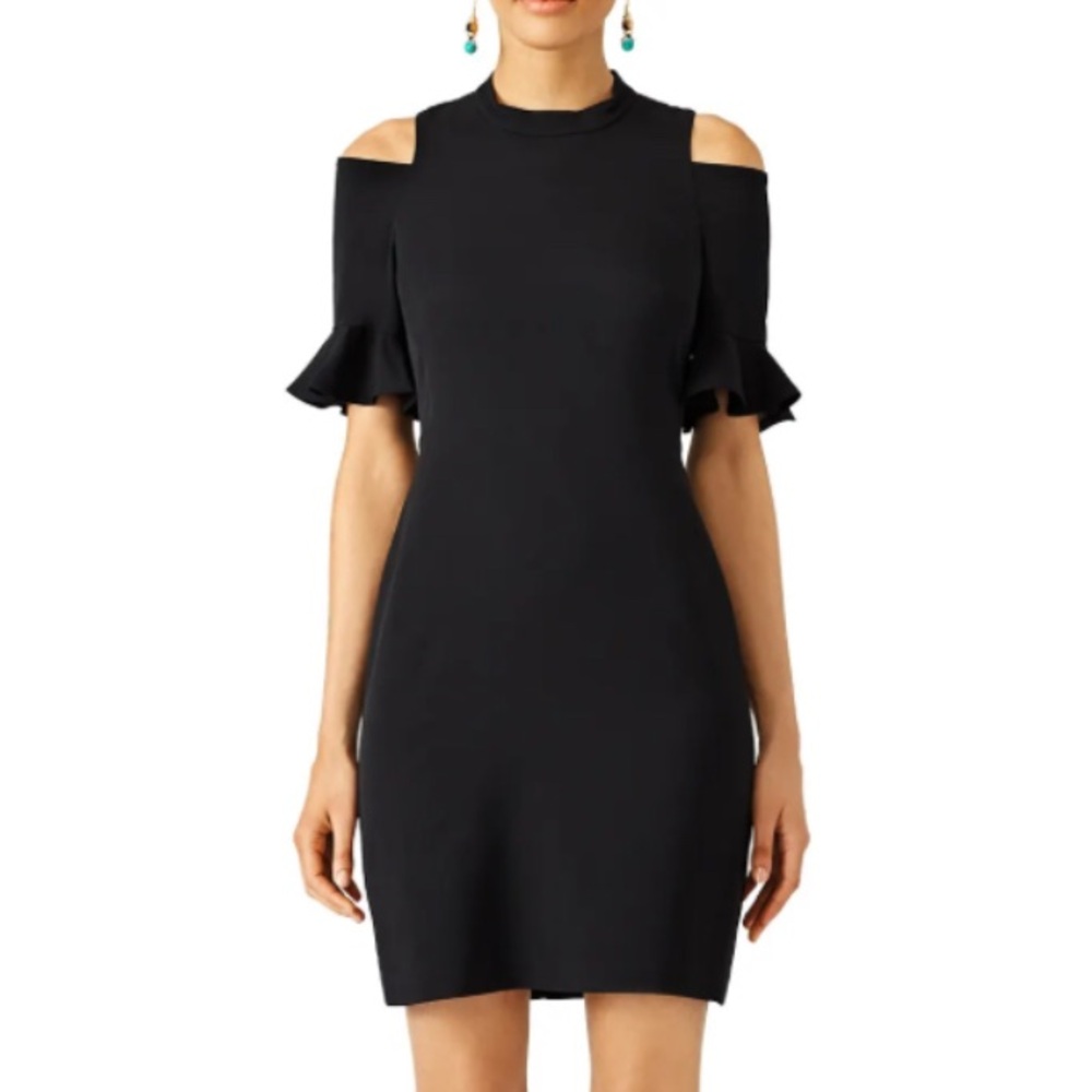 Rebecca Taylor Black Ruffle Sleeve Dress